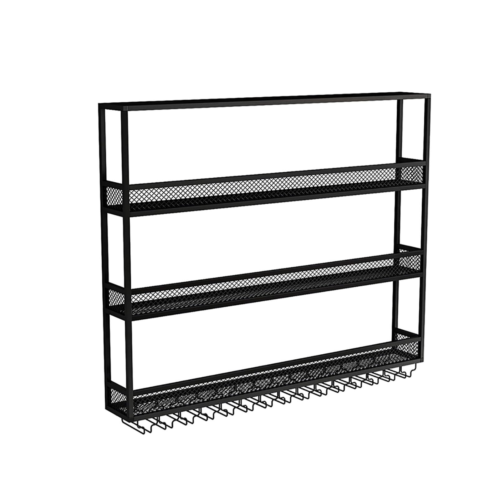 Moderno estante de vino de metal montado en la pared con luz LED, estantes flotantes para botellas de licor y vasos, elegante solución de almacenamiento de cocina