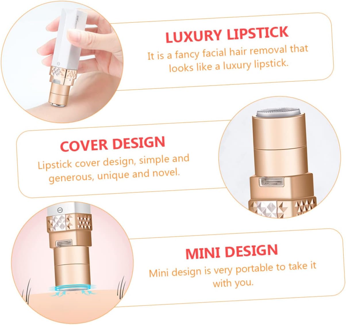1set Hair Remover Eyebrow Shaping Tool Gentle Face Hair Removal Portable for Women Electric Razor