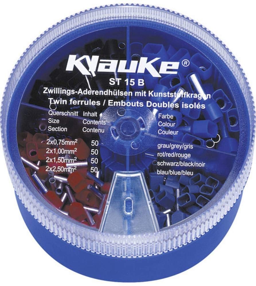 Embouts de câbles doubles Klauke ST15B pour éviter les mauvais contacts de 0.75 à 2.50 mm²