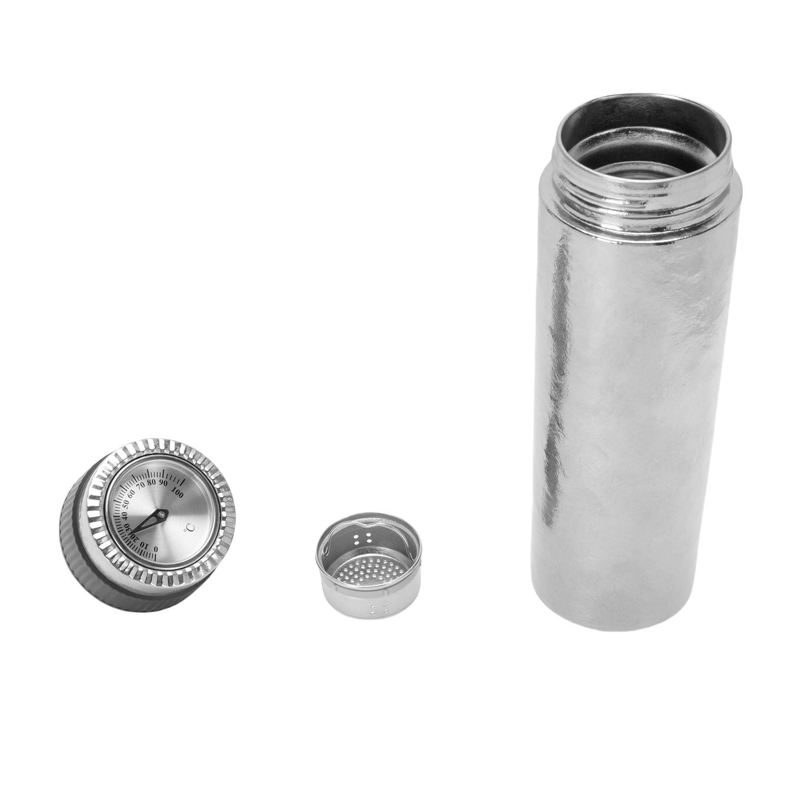 SIXRUN Infusore per tè Isolato, Borraccia Termica da 420ml con Display Meccanico della Temperatura per Bevande Calde e Fredde, caffè, tè, Latte