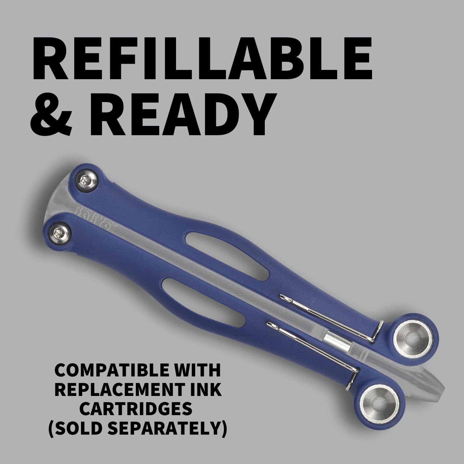 Amazon.com: Spyderco BaliYo Wing Pen, Blue/Gray | Extra-Wide