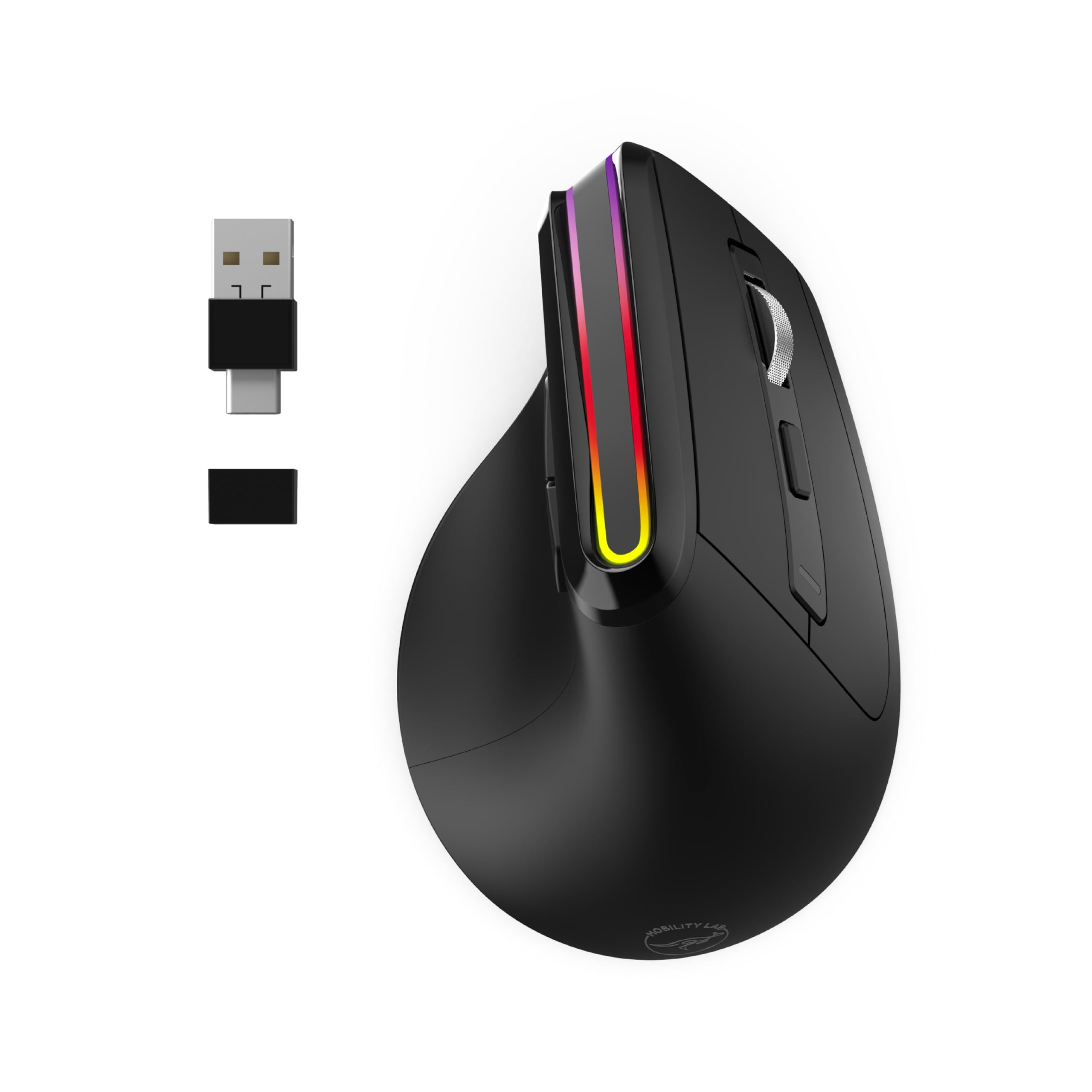 Mobility Lab ML314259 Wireless Ergonomic RGB Mouse with illuminated RGB strip