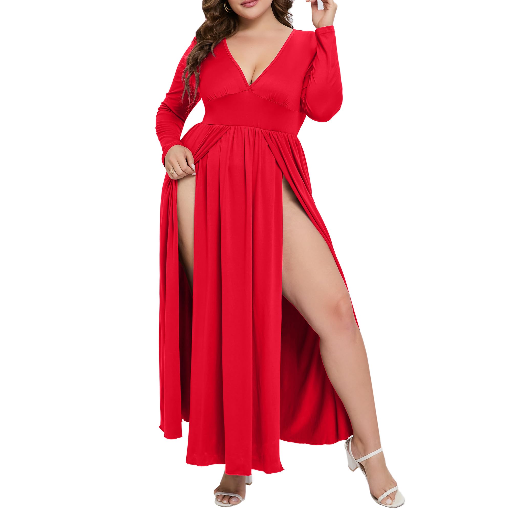 sachin and babi light blue dress OEM Elegant High Slit Women's Casual Lapel Shift Dress Plus Size Stretchy  Soft Knitwear for Outdoor Lounge Sweet Style