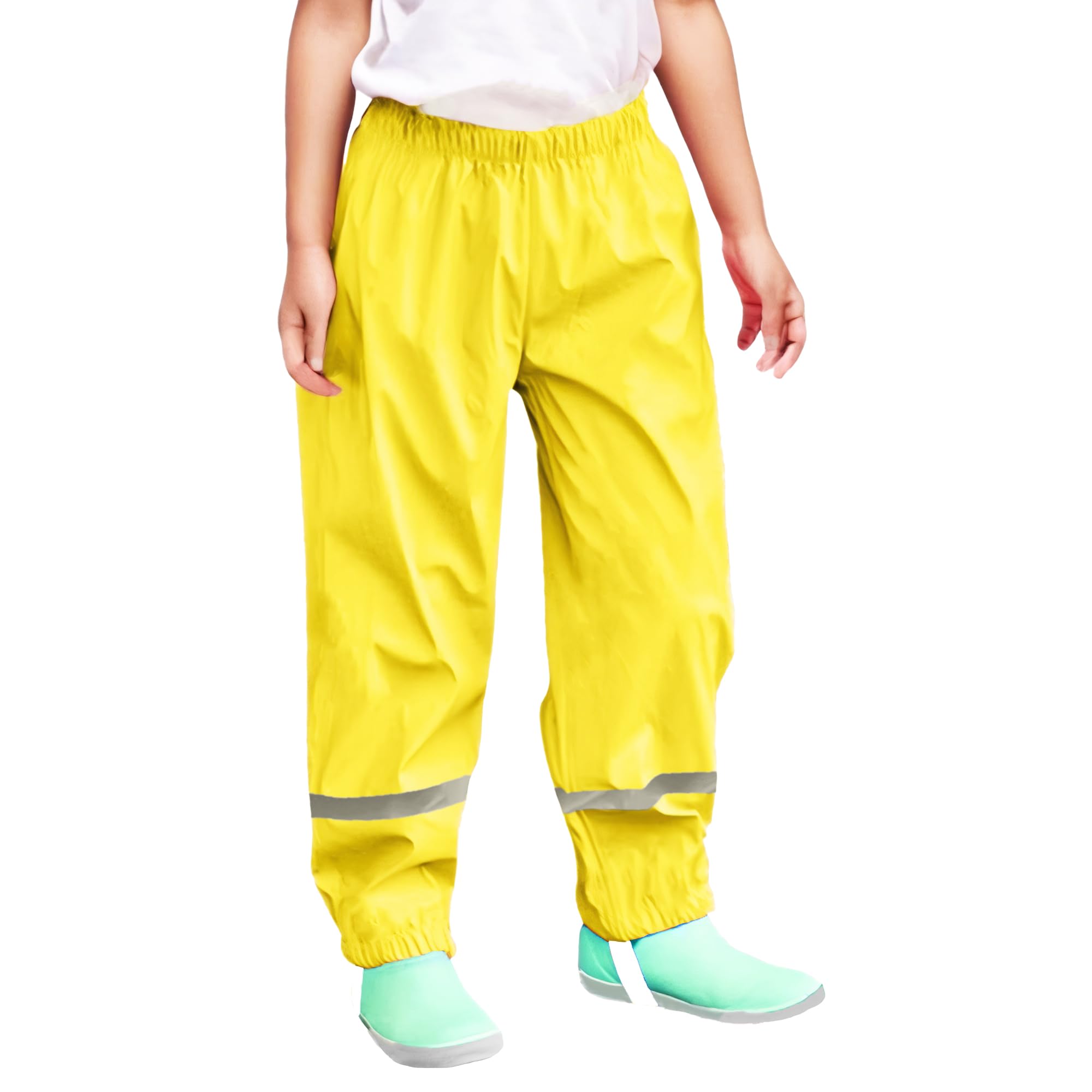 Pantalones Impermeables para Niños Niñas Pantalón de Lluvia Finos con Reflectantes Pantalones de Barro Ligeros Transpirable Secado Rápido Casual Sobrepantalón Caminando Ciclismo para 1-8 Años