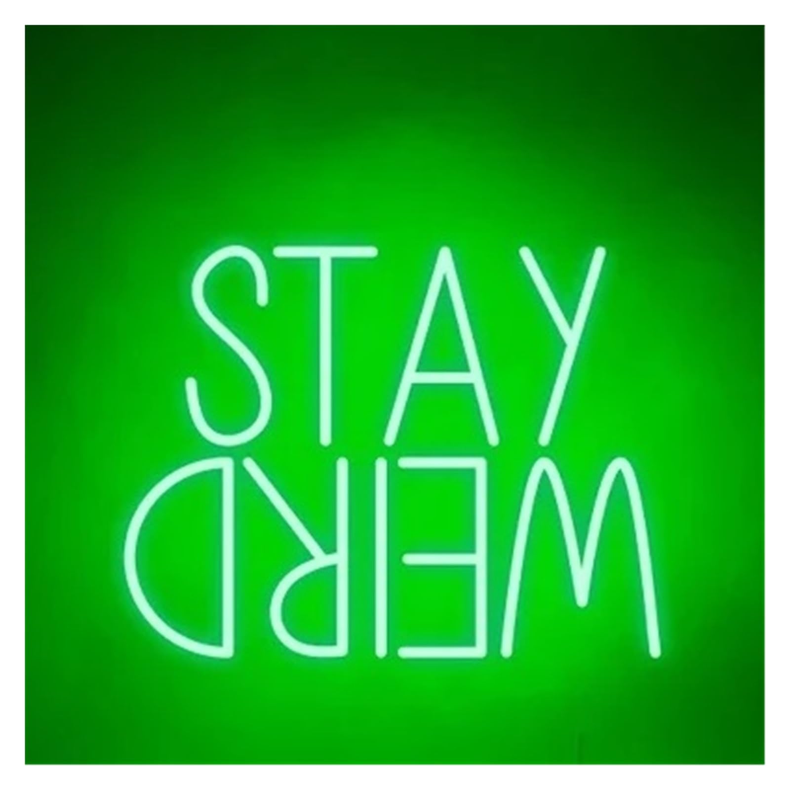 Lemst Green Signs Lamp Stay Weird Neon Sign Light Dimmable Usb Powered Atmosphere Lamp For Wedding Party Bar Club Room Wall Decor 40Cmx33cm(Green)