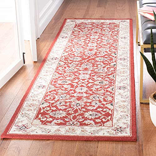 Tapete corredor Safavieh Chelsea 3'x10' Burdeos e Hueso