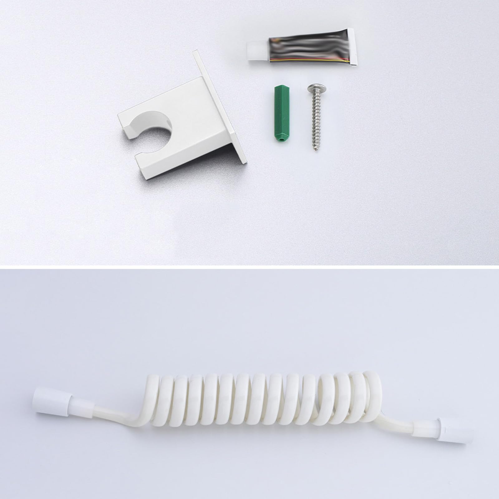 Blanco Kit Pulverizador de Bidé para Inodoro con Manguera y Soporte Grifo para Wc de Pared de Latón para La Limpieza Del Baño