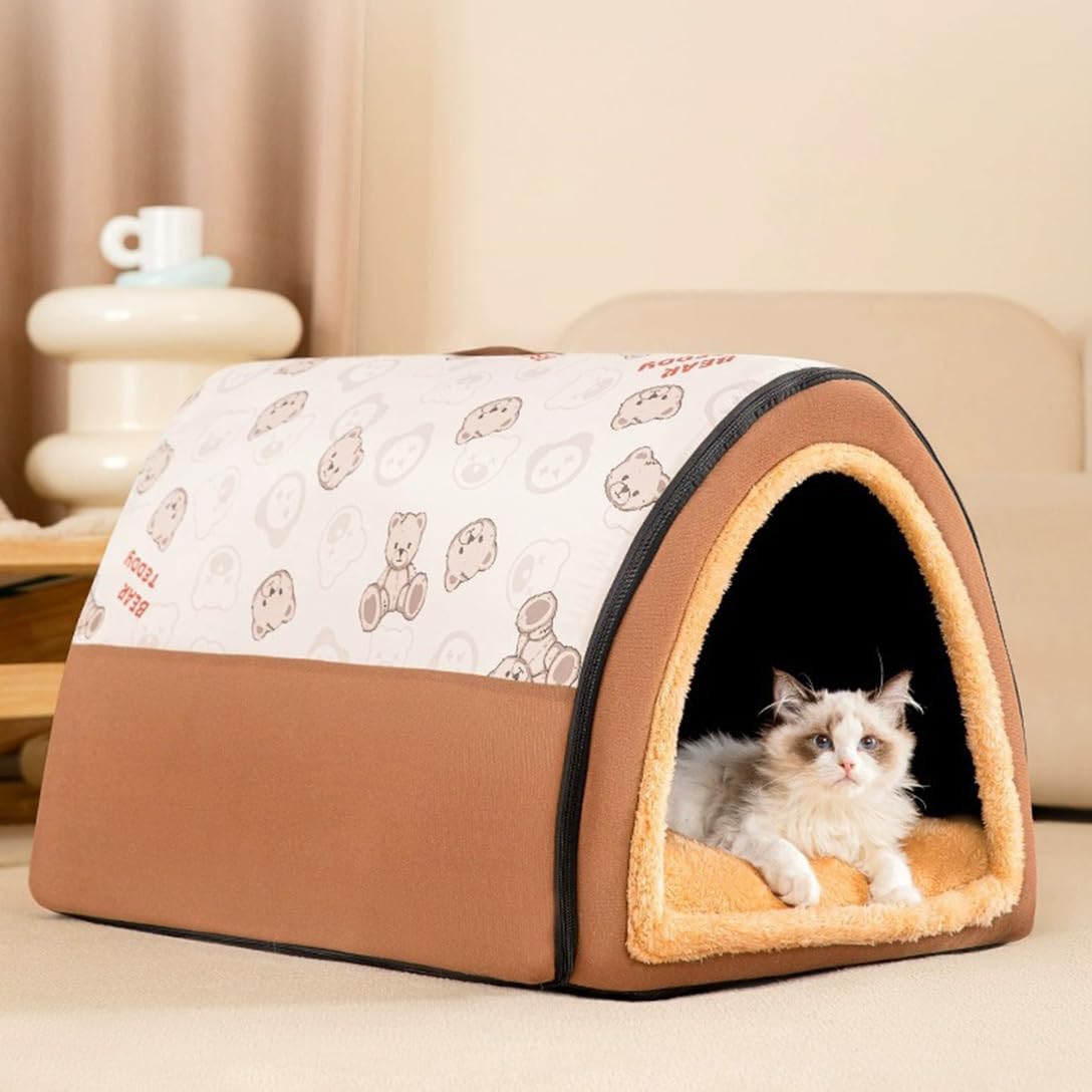 130H05 冬用ペットベッド 猫 犬 ハウス 50㎝ 暖か ふわふわ ブラウン 130H05 冬用ペットベッド 猫 犬 ハウス 50㎝ 暖か ふわふわ