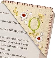 Vista 42 de Marcapáginas de esquina bordado, marcapáginas personalizadas con 26 letras de diseño de triángulo de fieltro, bordado y hecho a mano para tu placer