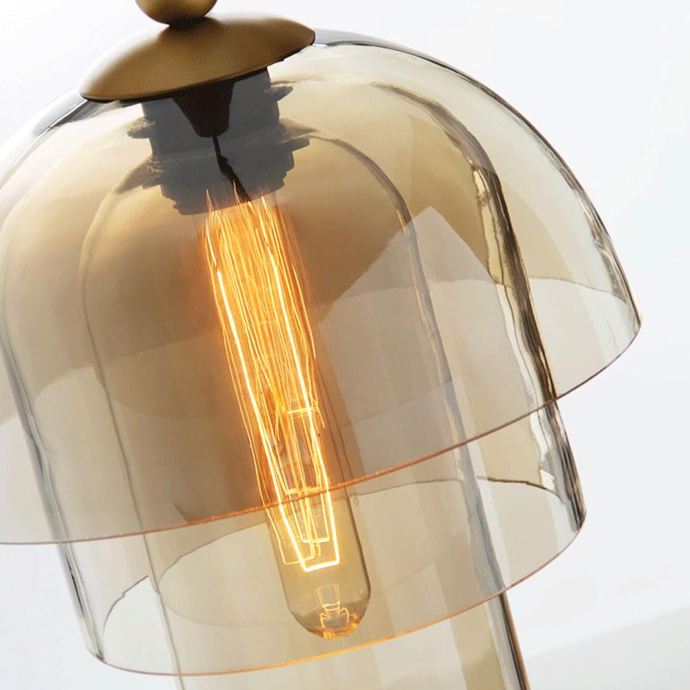 Lampadari in Stile Nordico, plafoniera a Sospensione, Paralume Creativo a Tre Strati in Vetro, Lampada a Testa Singola con Attacco E27, Illuminazione Decorativa per balconi di RIST