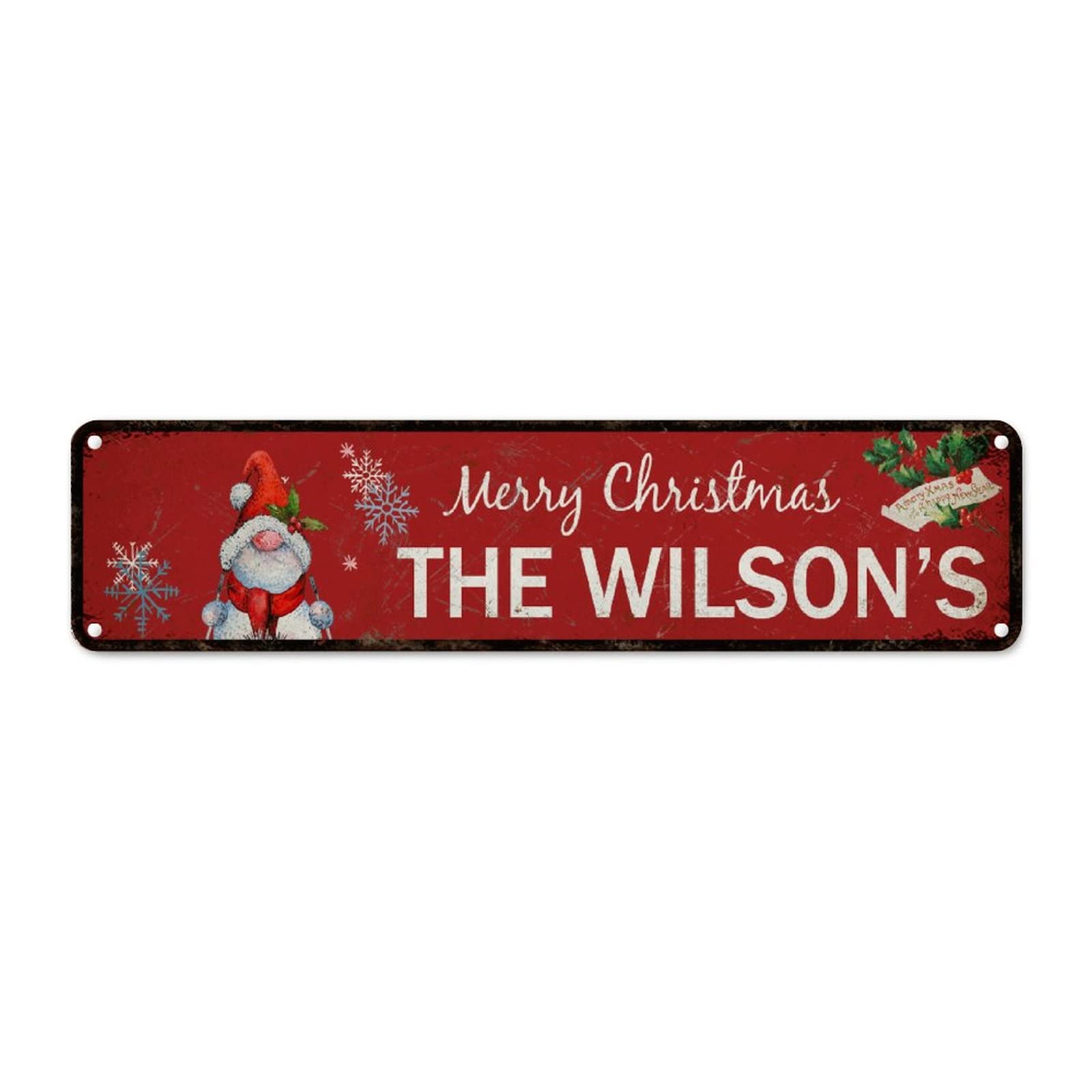 Panneau mural en métal rouge de 61 x 15,2 cm pour décoration de Noël intérieure