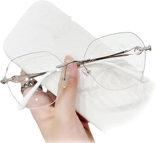 Miniatura 6 de Gafas de presbicia de luz azul sin montura de diamante para mujer, gafas de lectura sin montura para mujer