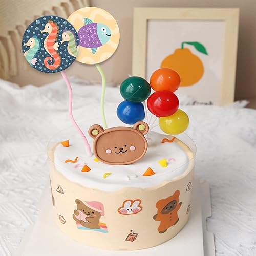 Miniatura 6 de REWIDPARTY Calcomanías motivacionales redondas de animales marinos, 8 diseños adorables para niños y profesores (500 por rollo)