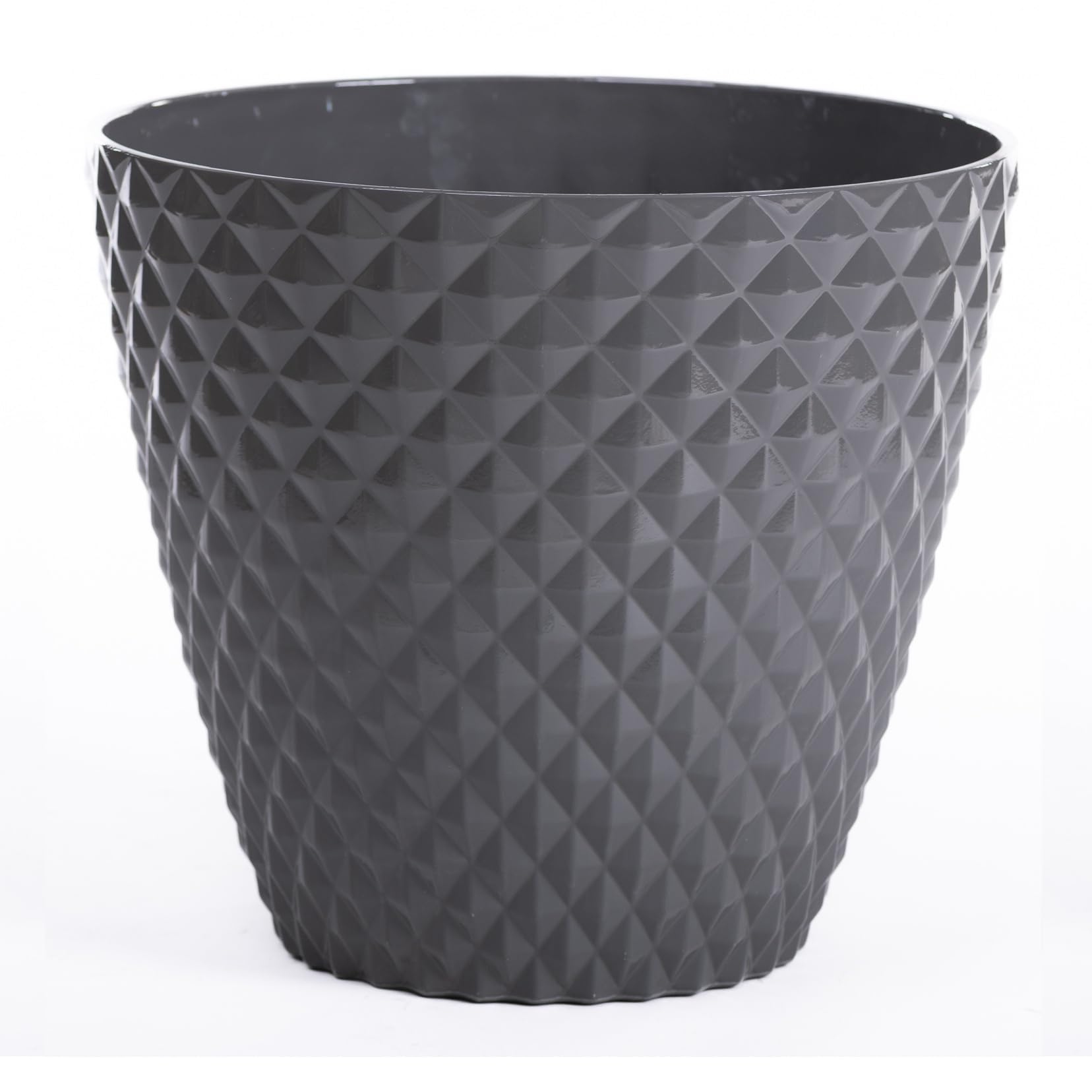 Garden Gear Slate Grey X1 Diamond Planter 39.5Cm Weatherproof Recycled Plastic Pot Uv Resistant Frost Proof Patio Garden (Slate Grey X1)