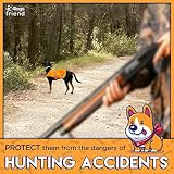 Yellow Dog Safety Reflective Lightweight Vest with Leash Hole 5 Sizes - Snap Lock Buckle Straps, High Visibility for Outdoor Activity Day and Night, Keep Your Dog Safe from Cars & Hunting Accidents