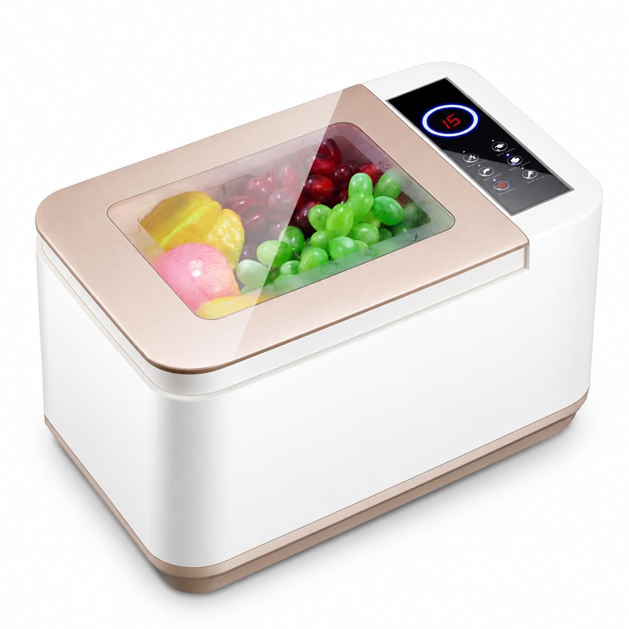 Limpiador de frutas ultrasónico con tragaluz visible de 10 L