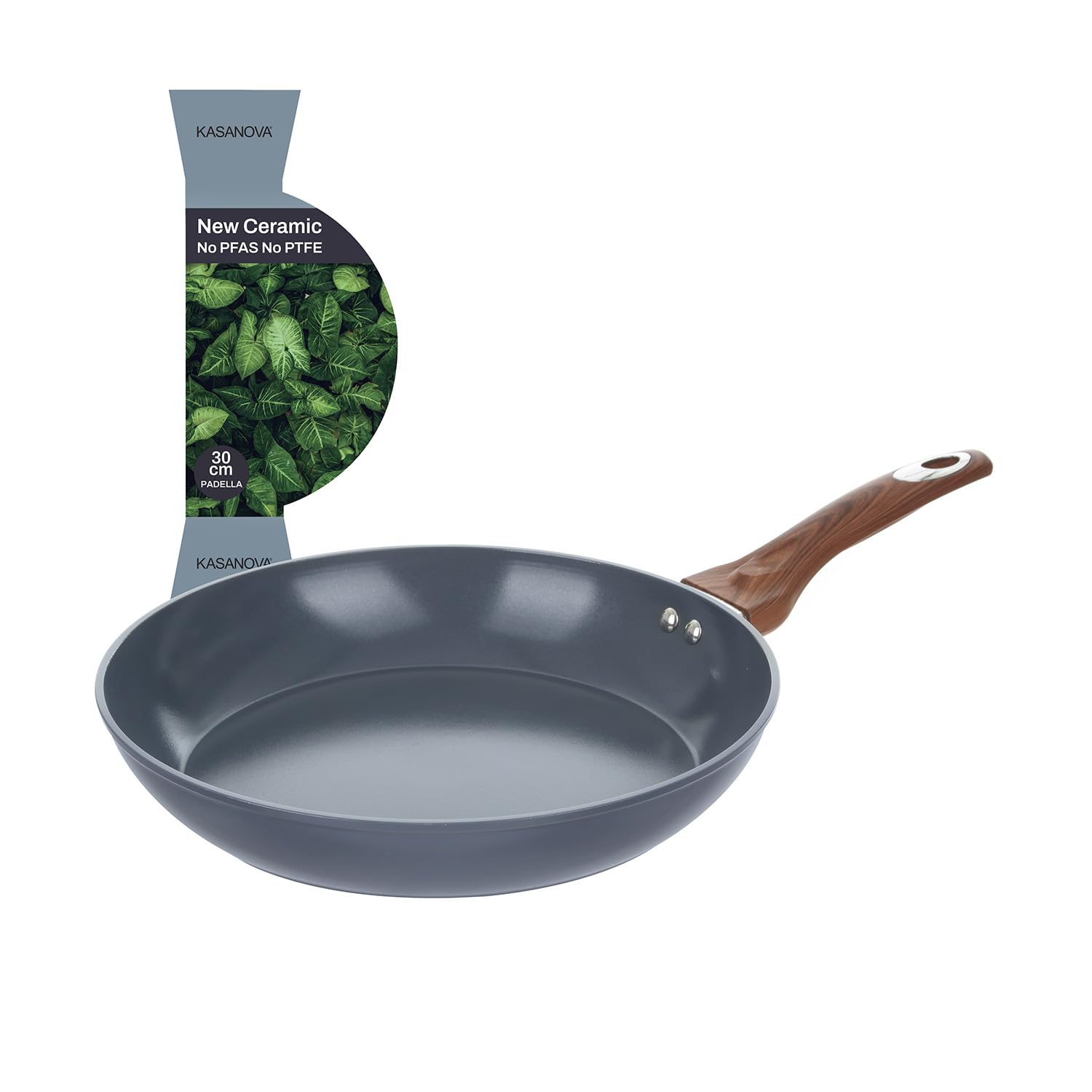 KASANOVA New Ceramic 30 cm Frying pan in Aquamarine Ceramic