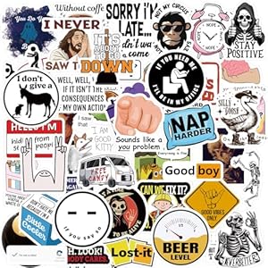 50 calcomanías divertidas para adultos, botella de agua, laptop, cascos, funda de teléfono, Kindle, manualidades, sucio, sarcástico, adhesivo impermeable