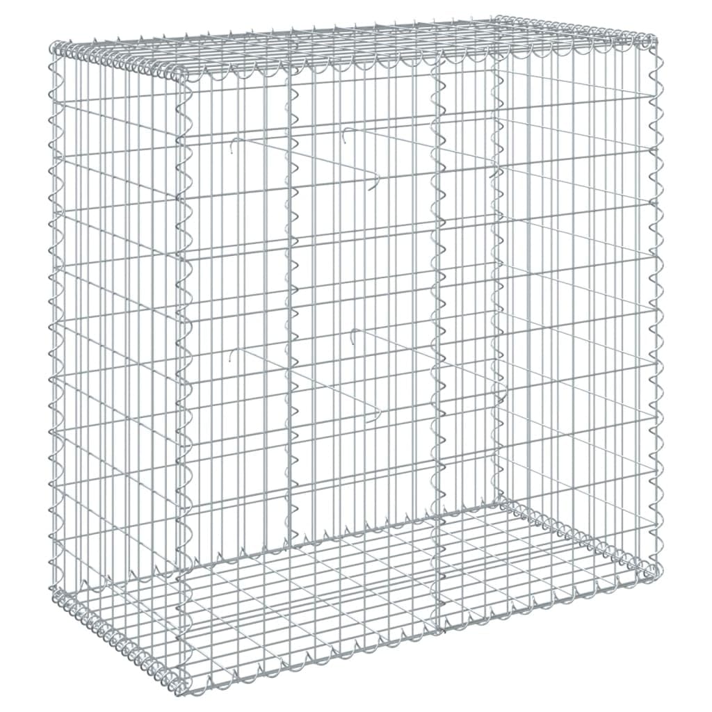 Homgoday Gabione mit Deckel Steingabionen Steinkorb Drahtkorb Metallkorb Gabionen Steinzaun Gabionen Wand Gabionen-Dekoration für Garten 100x50x100 cm Verzinktes Eisen
