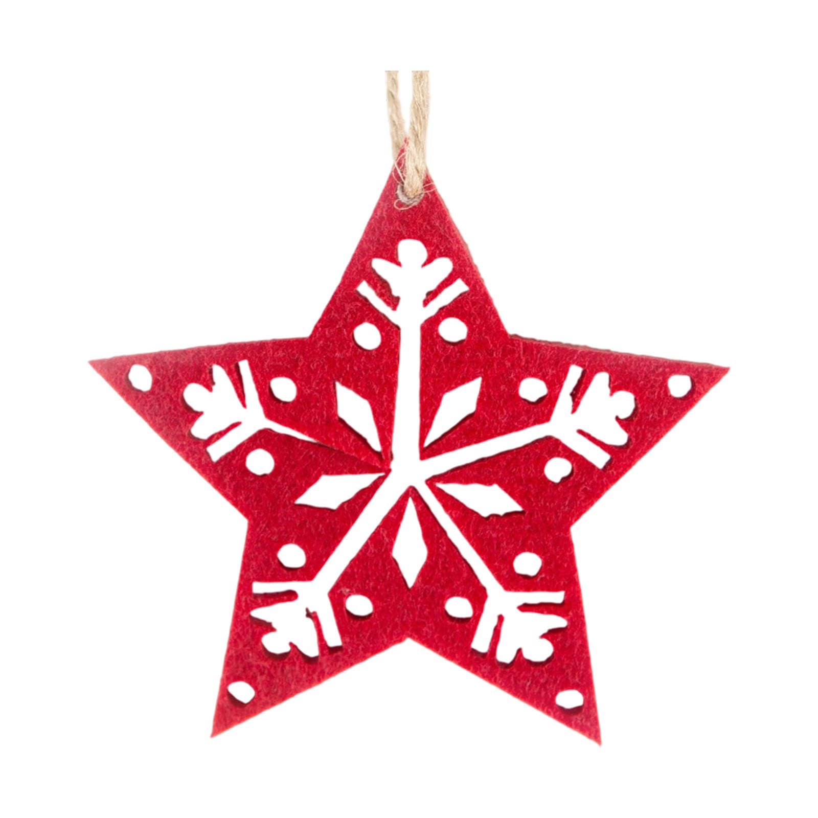 10 Piece Soft Felt Gingerbreads Decorations Christmas Tree Hanging Ornament Safe for Kids Holiday Homes Decoration Snowflake Gingerbreads Decors