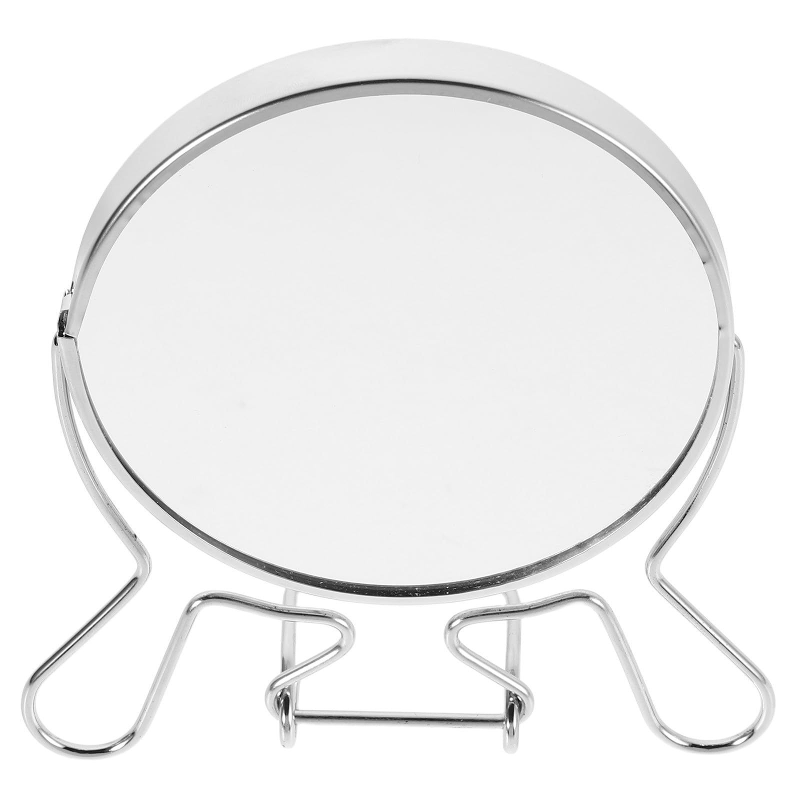 Tabletop Dual Side Makeup Mirror 4-inch Small Desktop Cosmetic Vanity Mirror 360° Rotatable Iron Frame for Bathroom and Bedroom Use