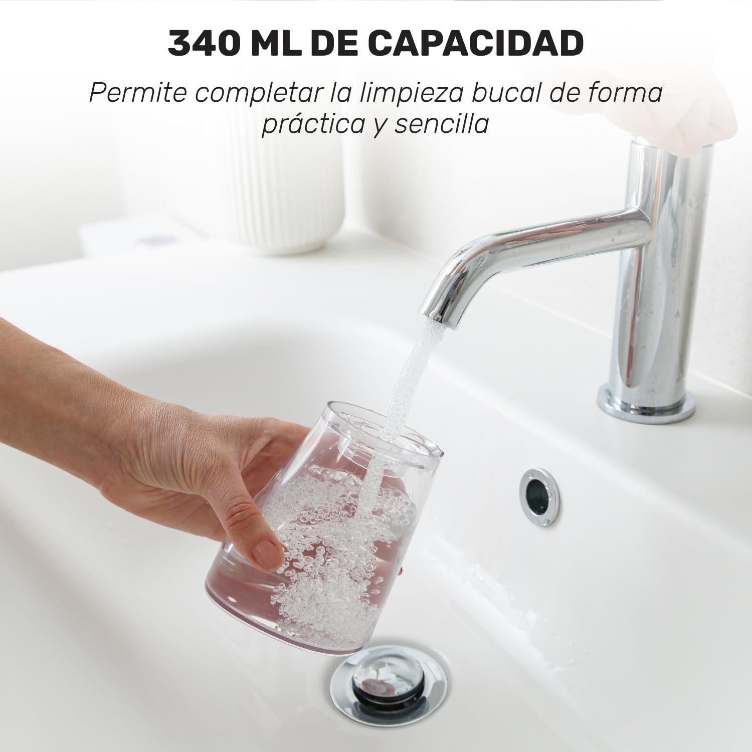 Taurus - Irrigador Bucal Portátil 9W, 340ml, IPX7, 3 Modos, 4 Boquillas