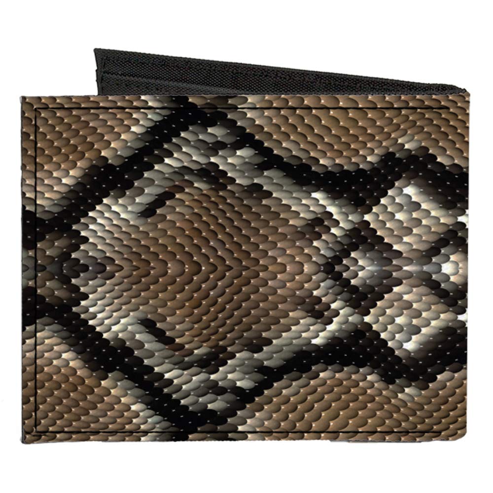 Buckle-Down Men's Standard Canvas Bifold Wallet Snake Skin, 4.0