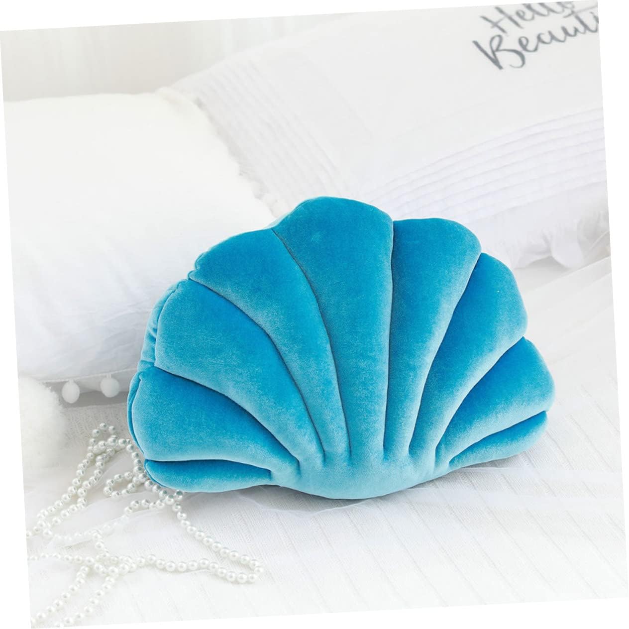 Alipis 1pc Plush Shell Shape Throw Pillow Sapphire Blue Animal Cushion Adorable Back Support for Home Office and Car Use Soft and Comfortable