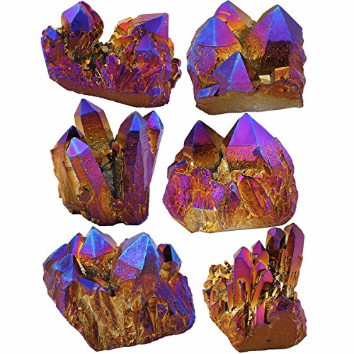 Cristal de roche à quartz mookaitedecor : grappe de titane violet or d'exception