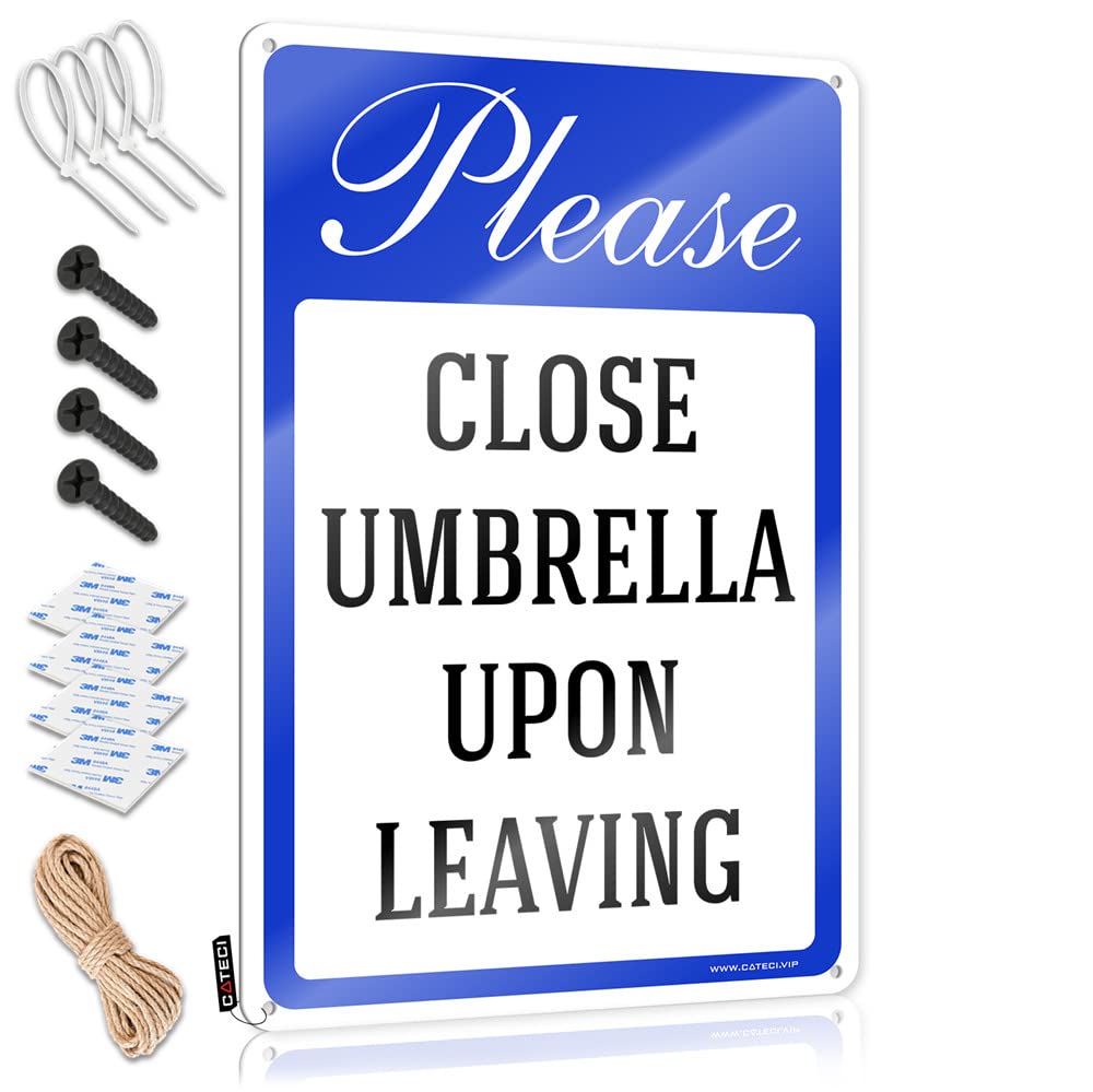 Please Close Umbrella Upon Leaving Art Statue Decorative | Country Presents Hanging Art For Patio Bar Living Room(20X30CM)