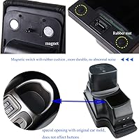 Vista 2 de Para Nissan Juke Consolas Apoyabrazos Caja de Almacenamiento de Doble Capa con 3 Puertos USB
