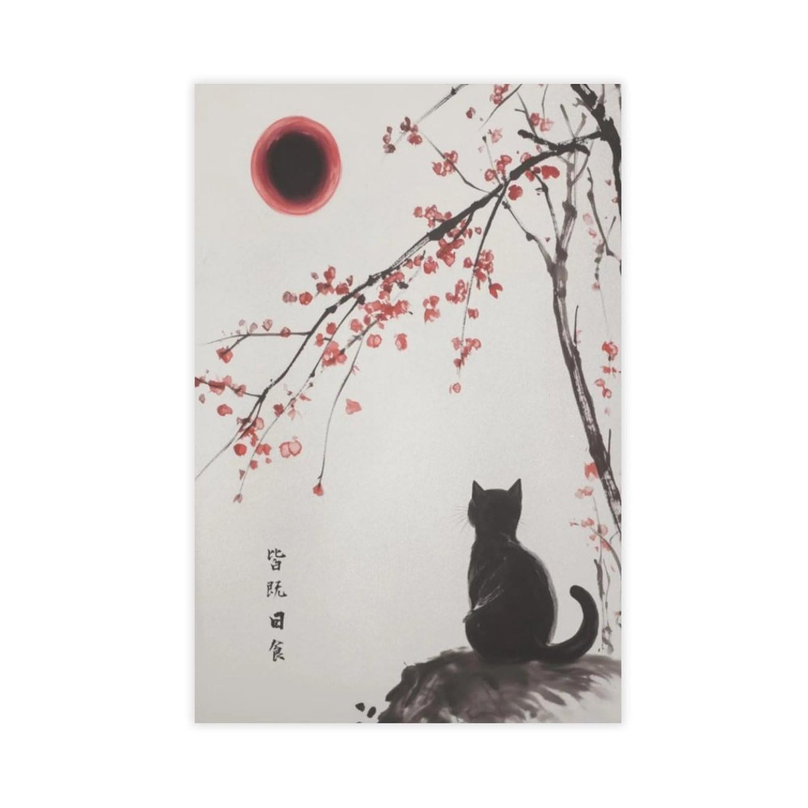 Utgn Japanese Cat Poster Canvas Poster Wall Art Print Picture Paintings 12X18inch(30X45cm)