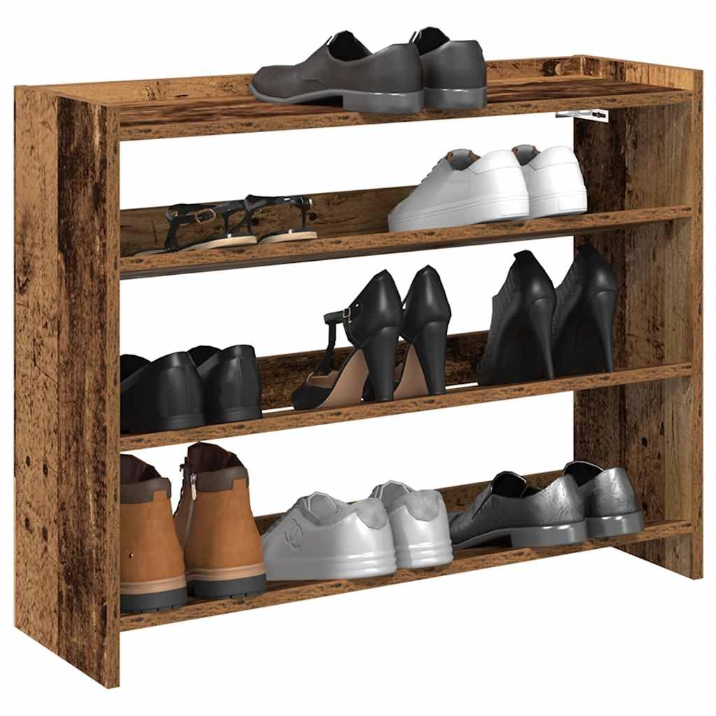 Rangement chaussures vieux bois INLIFE 80x25x62 cm petit espace bois ingénierie
