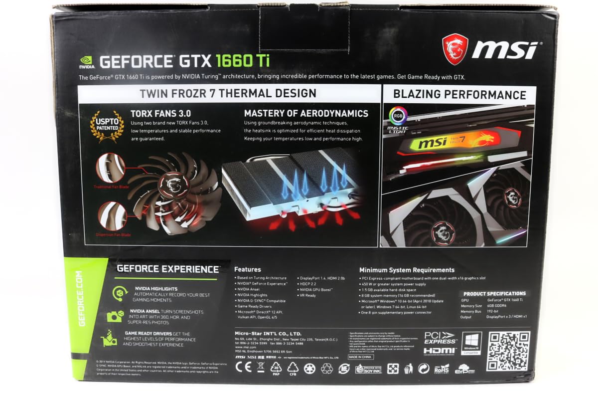 Amazon.com: MSI Gaming GeForce GTX 1660 Ti 192-bit HDMI/DP