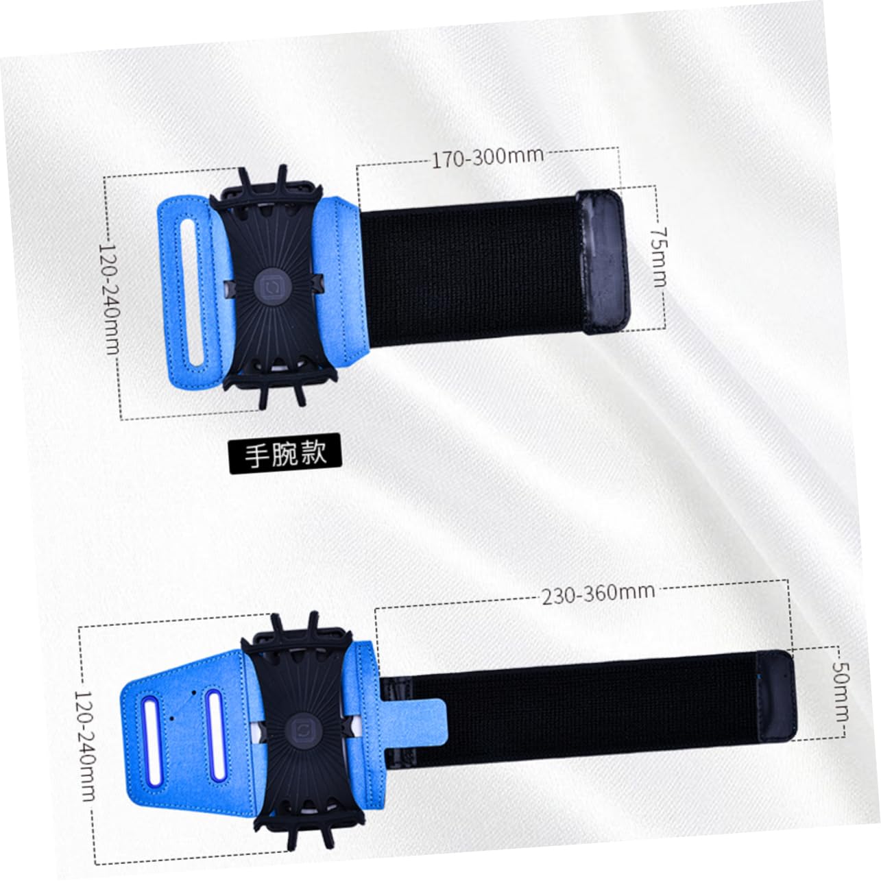 jojofuny 2pezzi Supporto Per Smartphone Da Braccio Rotazione Gradi Porta Cellulare Per Sport Outdoor e Facile Da Indossare Accesso Porta Carica e Auricolari Blu