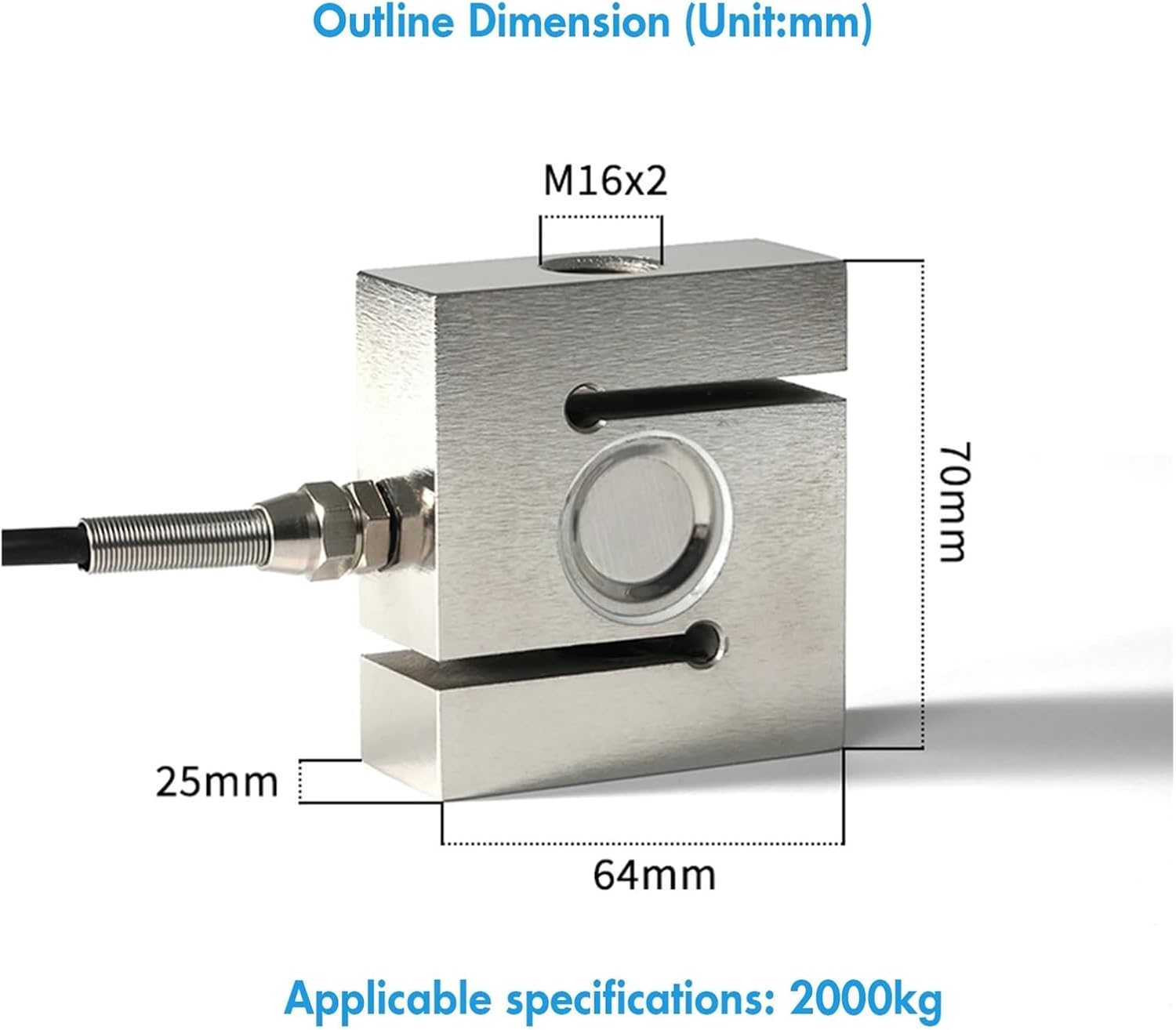 Load Cell Tension Scale Column S-Type Compression Weighing Sensor 200/300/500KG 1T/2T(Match Two - 2000KG)