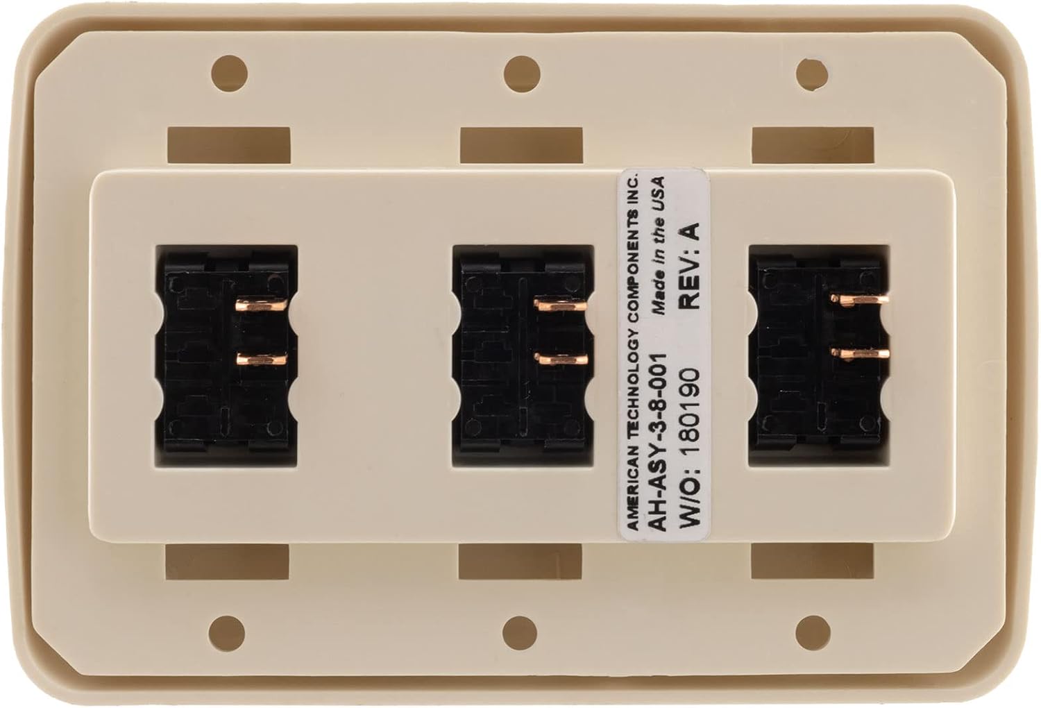 Triple SPST On-Off Switch with Bezel, 12-Volt, for RV, Trailer, Camper (Almond)