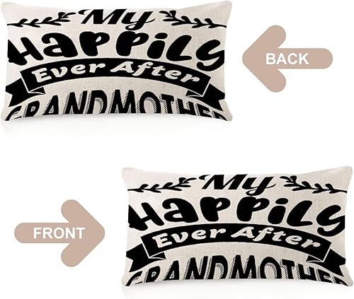 Miniatura 4 de Farmhouse Body Pillow Case Cover with Zipper 12x20in My Happily Ever After Grandmother Holiday Decor Rectangle Pillow Covers Pillow Case for Car