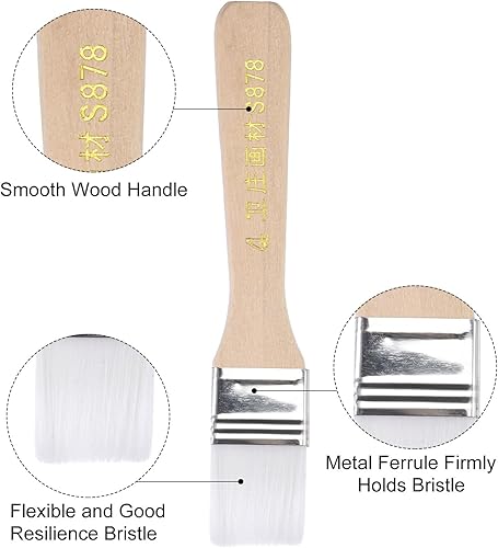 Miniatura 4 de uxcell 36 pinceles de pintura de 5.5 pulgadas de ancho con cerdas de nailon suave con mango de madera para pared, gabinetes, cercas blancas