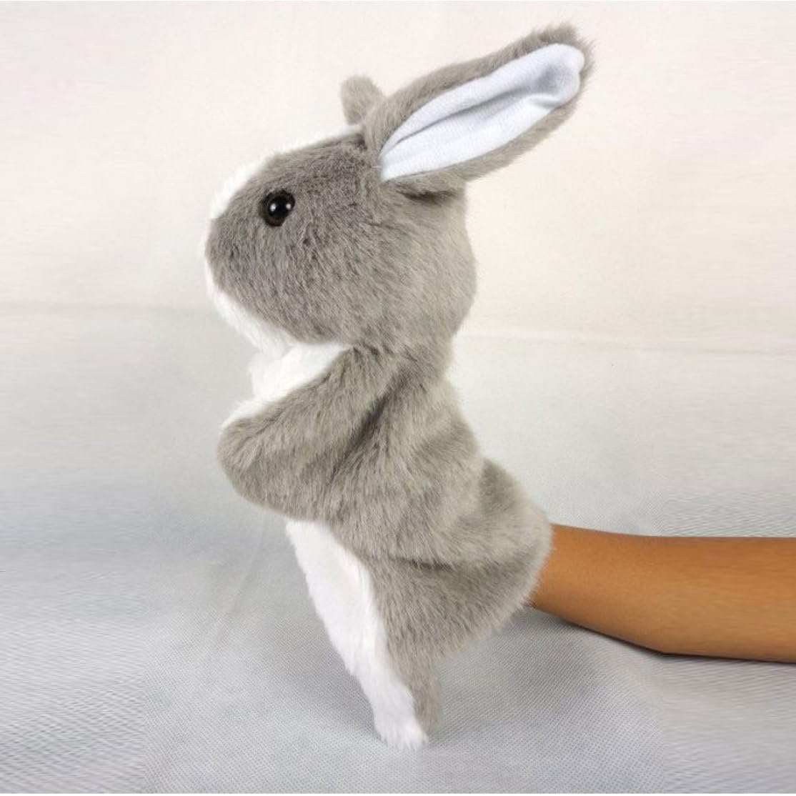 Marionnettes à Main en Forme de Lapin, Jouets pour Enfants, Jouets de Simulation, Lapin en Peluche Douce pour Jeu rôle imaginatif, Jouet pédagogique, Animal, Bouche Ouverte, Plus