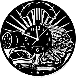 Wanduhr | Fleischer | Fleischerei | Metzger | Küche | Delikatessen | Wanddekoration, Schlitzwender, Wurst-Ikone