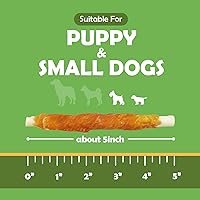 Vista 2 de MON2SUN Golosinas para perros, palitos de piel de pollo torcida de cuero crudo de 5 pulgadas, adecuadas para cachorros y perros pequeños, 5 pulgadas
