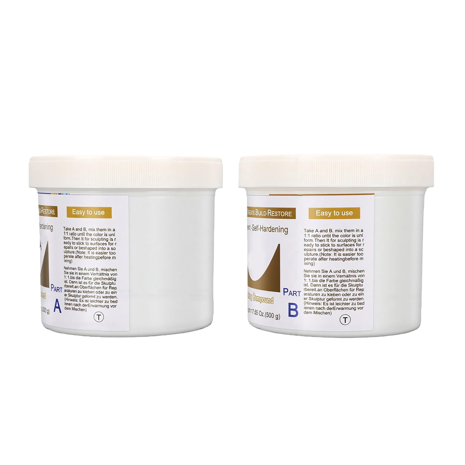 Luocute Arcilla para Esculpir, Compuesto de Modelado Autoendurecible de 2 Partes, 500 G A y 500 G B para Esculpir, Modelar, Construir, Reparar Metal, Madera, Azulejos, Cerámica, Plástico