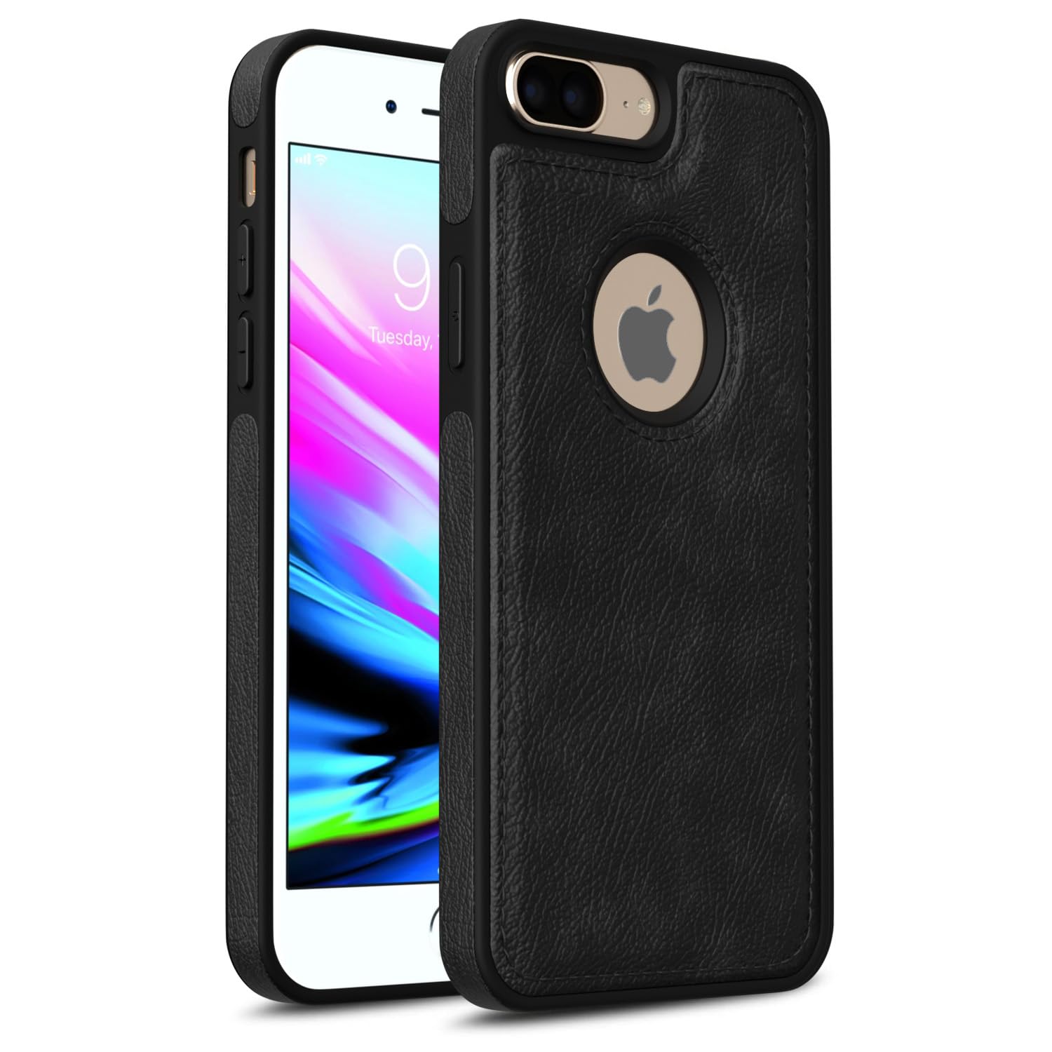 Pikkme Back Cover | Flexible Pu Leather | Full Camera Protection | Raised Edges | Super Soft-Touch | Bumper Case for iPhone 7 Plus / 8 Plus (Black) (B0BLKGCLWN) Amazon Price History, Amazon Price Tracker