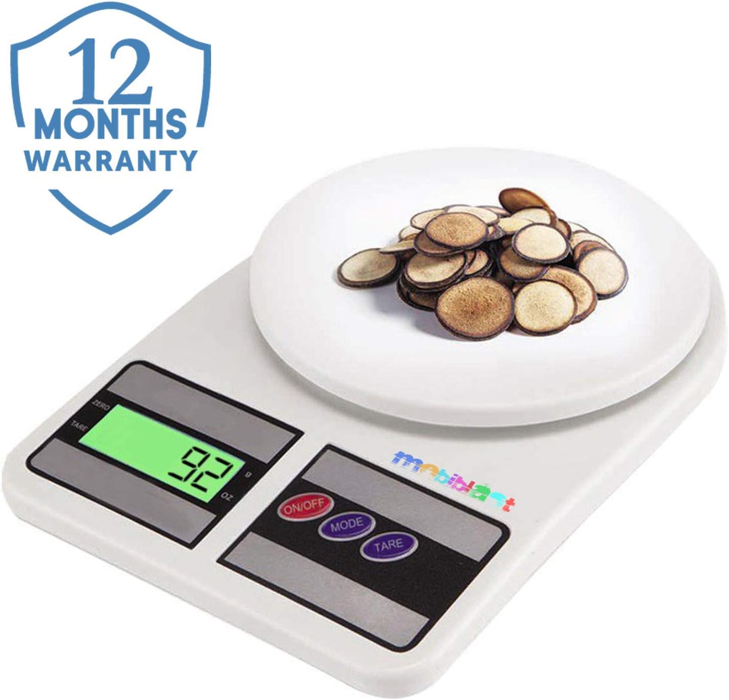 MobiBlast Electronic Kitchen Digital Weighing Scale Measure for Measuring Fruits,Spice,Food,Vegetable and More (10 Kg) - White