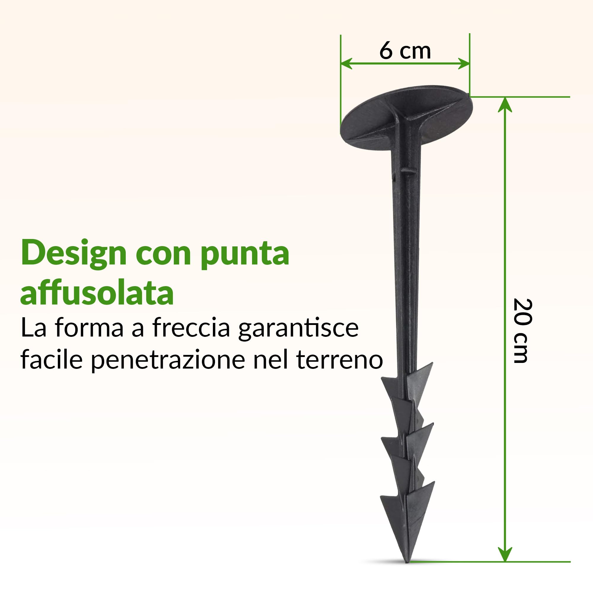 GARDENIX 40 pezzi TerraPEG XL, ancoraggio da per giardino per tessuto, estremamente stabile ancoraggio per fissaggio sicuro in terreni sabbiosi e duri