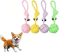 FANBODTA CandyColor 30cm Cotton Rope Chew Toy for Dogs Cats - Non-Toxic Dental Teether, Anti-Anxiety Play, Durable Machine Washable 4-Pack