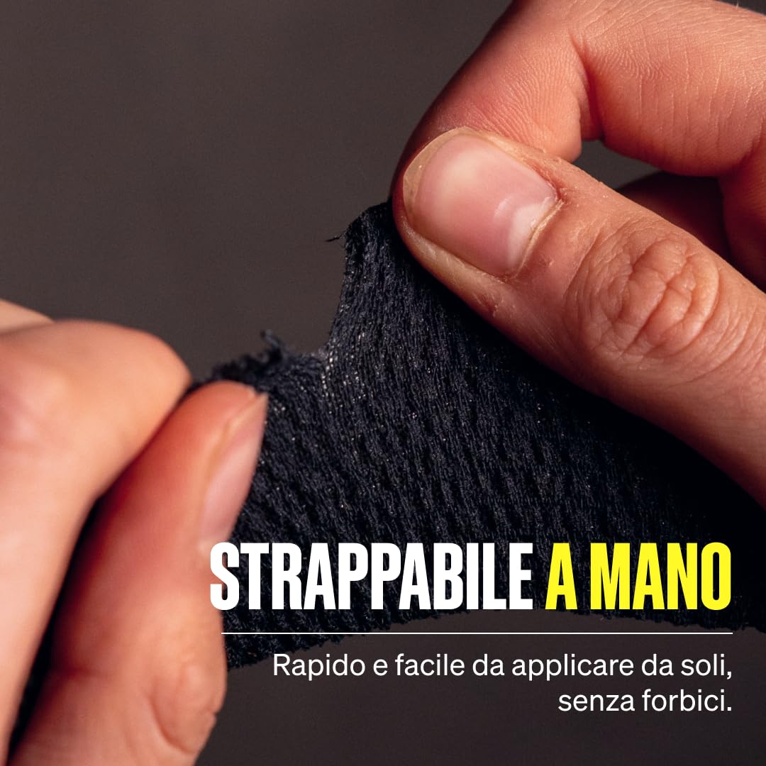RockTapeRx Nastro Kinesiologico Unisex (5cm x 5m) - Elastico Terapeutico per Riabilitazione e Allenamento Posturale - Adesivo Delicato per Pelle Sensibile - Nastro Sportivo per Atleti - Nero
