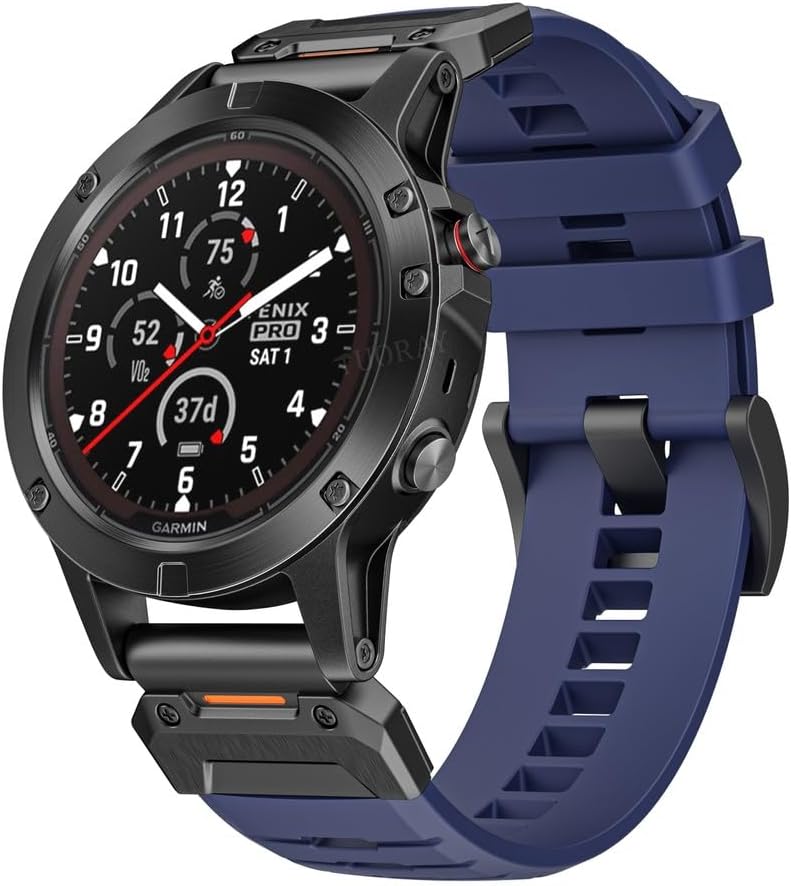 Generic Compatible with Garmin Fenix 7X (26mm (Color: Blue Quick Fit Watch Band Silicone Strap case