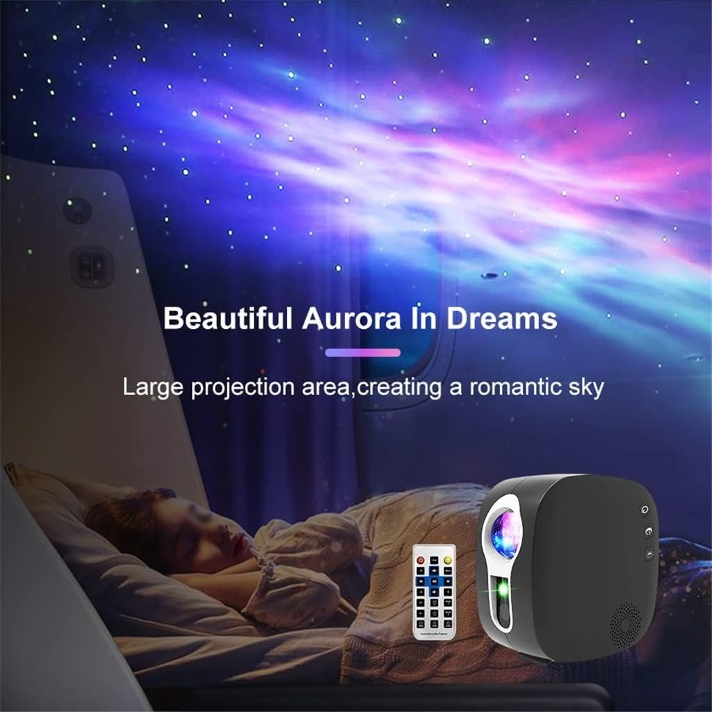 GeRRiT Proyector de Estrellas Altavoz de música Bluetooth Proyector de luz Nocturna LED Galaxy Nebula Ocean Star Proyector Moon Night Light (Color : White)